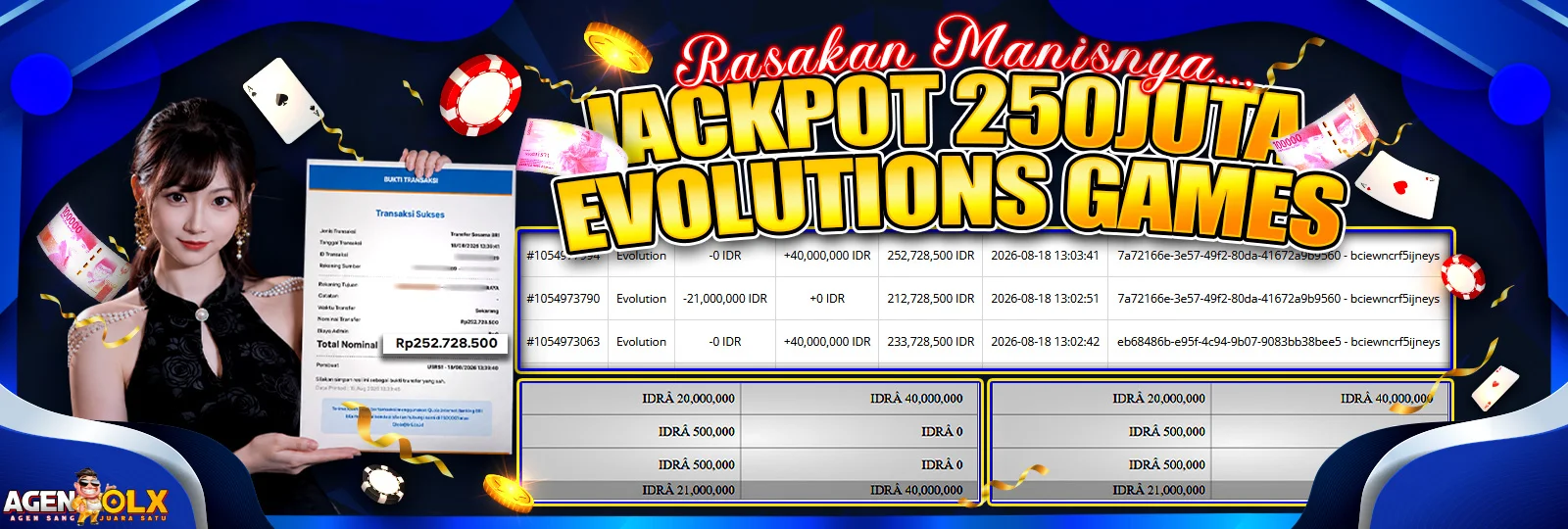 JACKPOT WITHDRAW 250JT